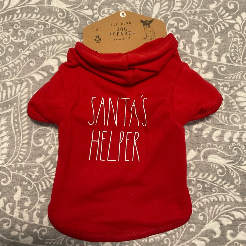 NWT Rae Dunn Holiday Dog Hoodie